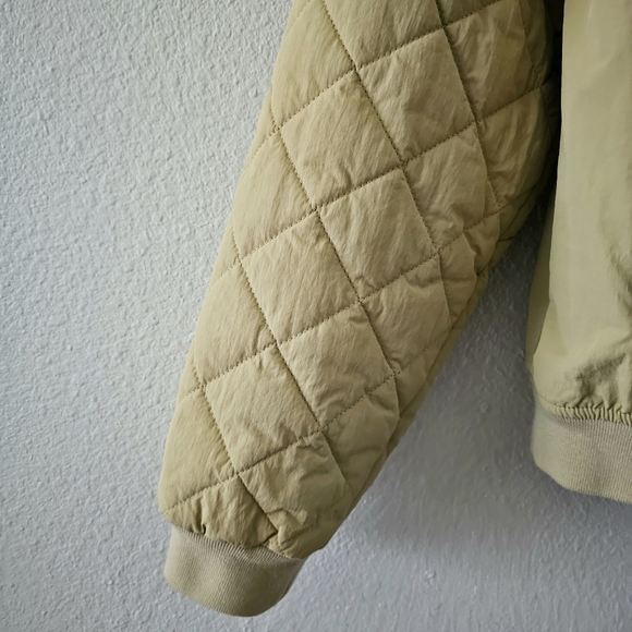Emory Park bomber jacket size S Beige Gold Zip Front Coat Pockets - Picture 5 of 13